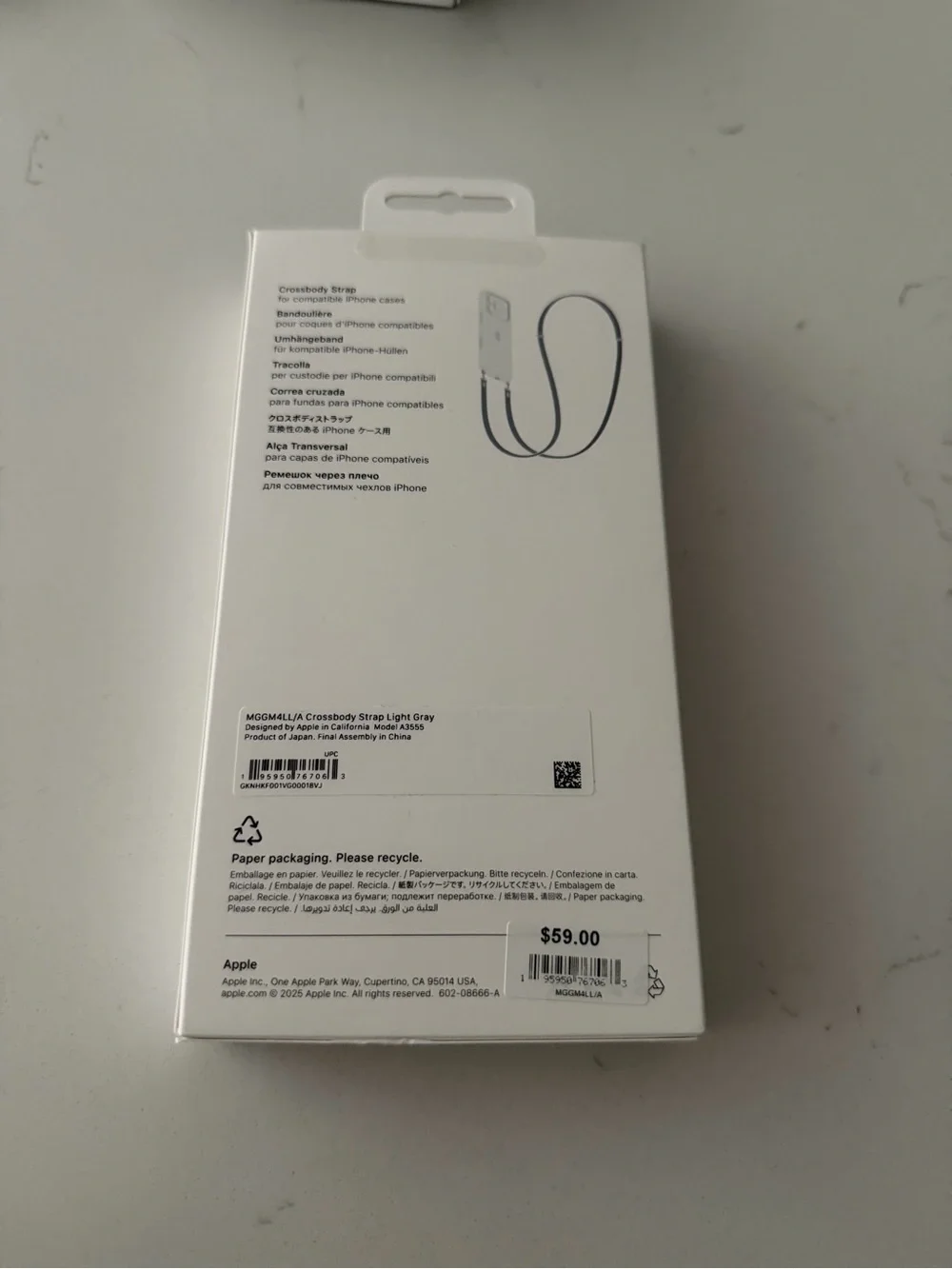 Apple iPhone Crossbody Strap – Light Gray